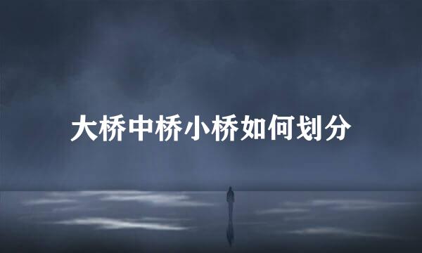 大桥中桥小桥如何划分