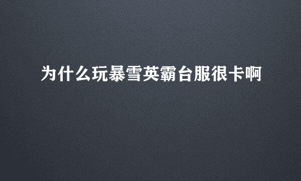 为什么玩暴雪英霸台服很卡啊