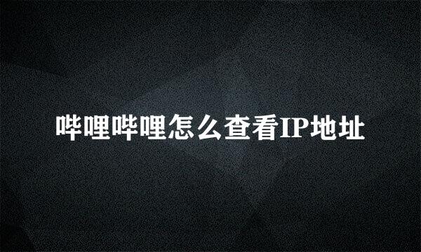 哔哩哔哩怎么查看IP地址