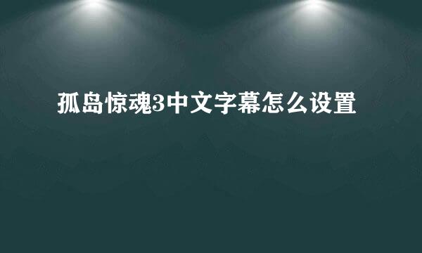 孤岛惊魂3中文字幕怎么设置