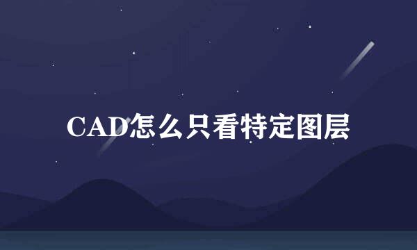 CAD怎么只看特定图层