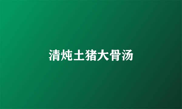 清炖土猪大骨汤