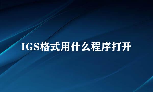 IGS格式用什么程序打开