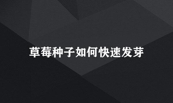 草莓种子如何快速发芽
