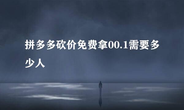 拼多多砍价免费拿00.1需要多少人