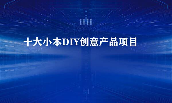 十大小本DIY创意产品项目
