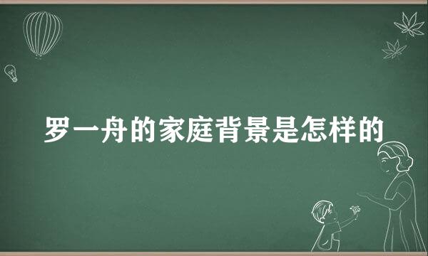罗一舟的家庭背景是怎样的