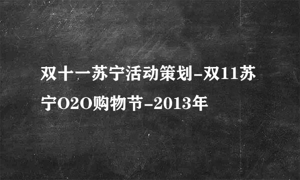 双十一苏宁活动策划-双11苏宁O2O购物节-2013年