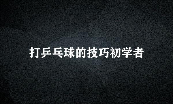 打乒乓球的技巧初学者