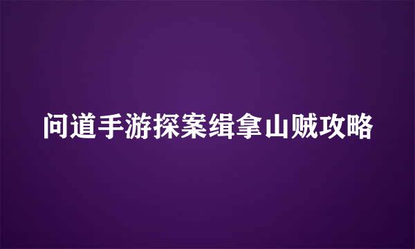 问道手游探案缉拿山贼攻略