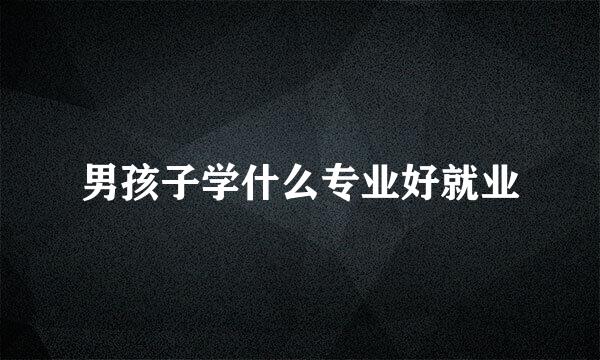 男孩子学什么专业好就业
