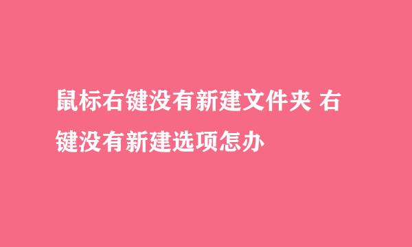 鼠标右键没有新建文件夹 右键没有新建选项怎办