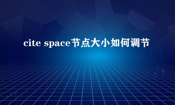 cite space节点大小如何调节