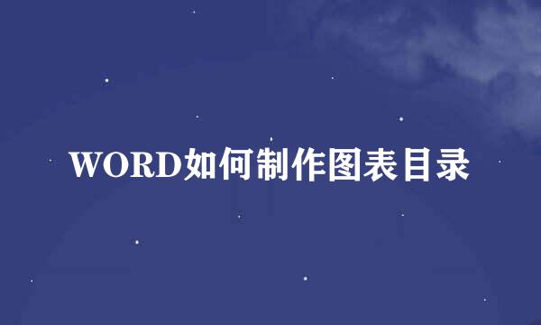 WORD如何制作图表目录