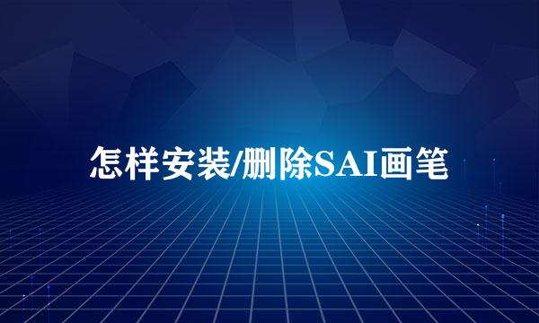 怎样安装/删除SAI画笔