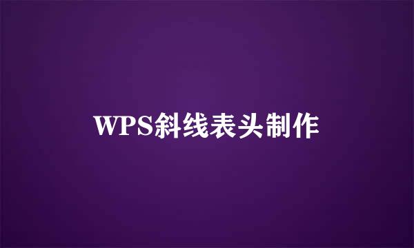 WPS斜线表头制作