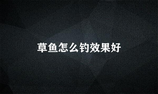 草鱼怎么钓效果好