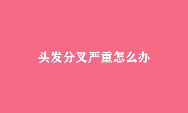 头发分叉严重怎么办