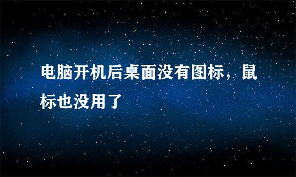电脑开机后桌面没有图标，鼠标也没用了