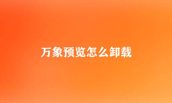 万象预览怎么卸载