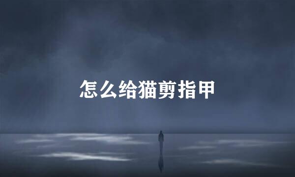 怎么给猫剪指甲