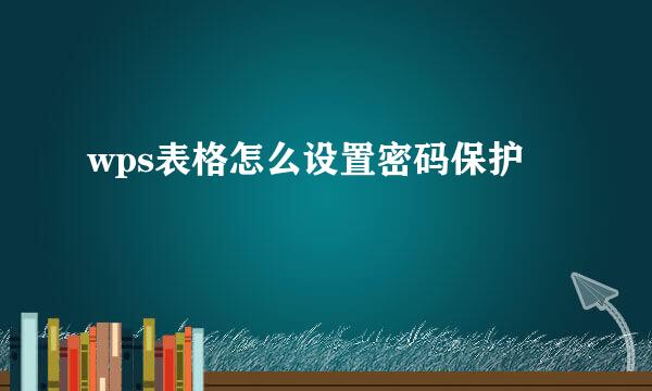 wps表格怎么设置密码保护
