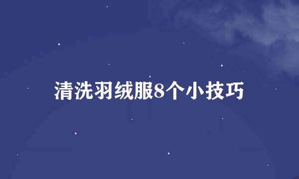 清洗羽绒服8个小技巧
