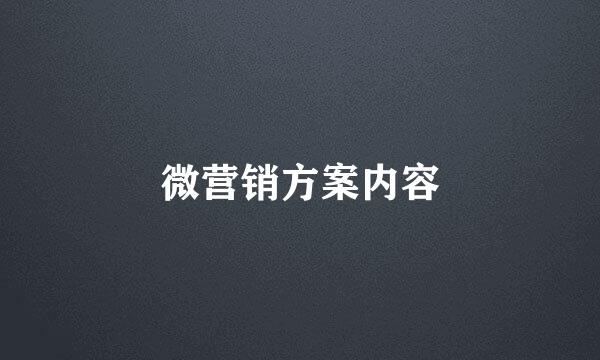 微营销方案内容