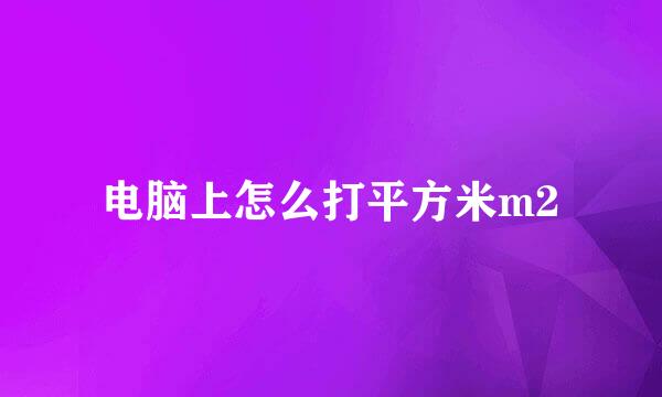 电脑上怎么打平方米m2