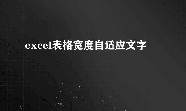 excel表格宽度自适应文字