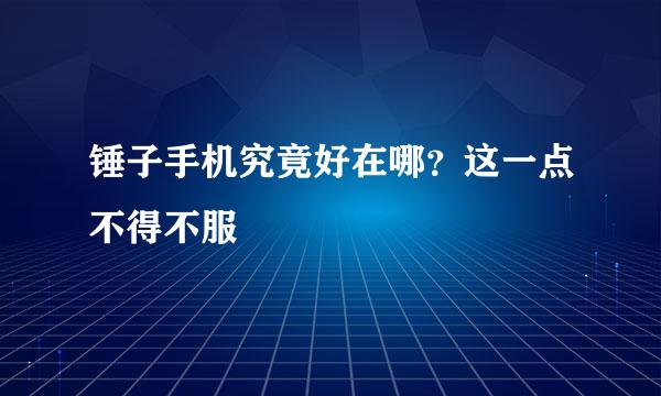 锤子手机究竟好在哪？这一点不得不服