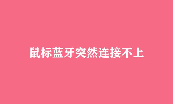 鼠标蓝牙突然连接不上