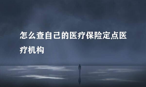 怎么查自己的医疗保险定点医疗机构