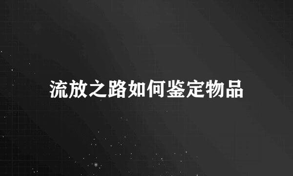 流放之路如何鉴定物品