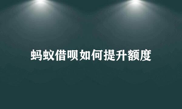 蚂蚁借呗如何提升额度