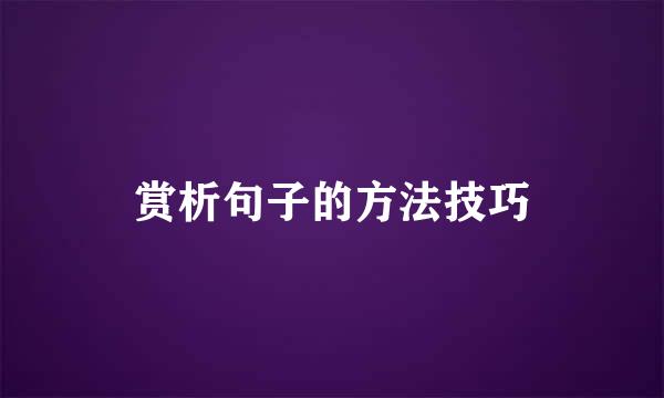 赏析句子的方法技巧