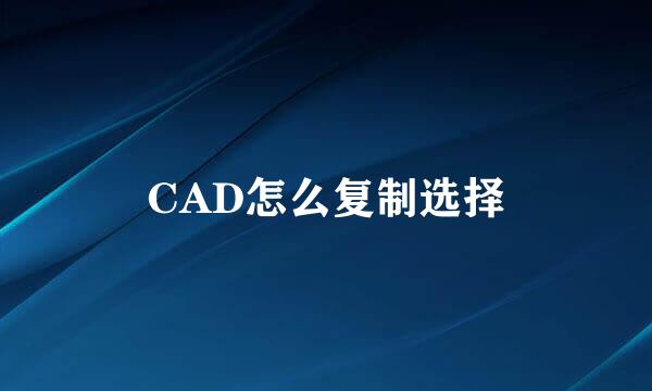 CAD怎么复制选择