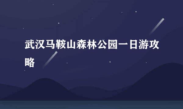 武汉马鞍山森林公园一日游攻略