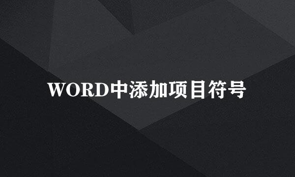 WORD中添加项目符号