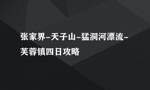 张家界-天子山-猛洞河漂流-芙蓉镇四日攻略