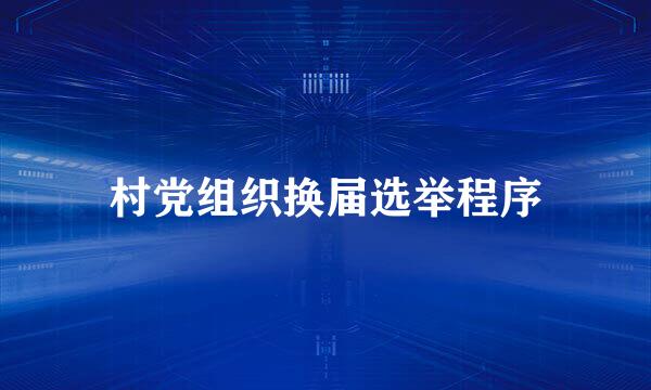 村党组织换届选举程序