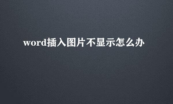 word插入图片不显示怎么办