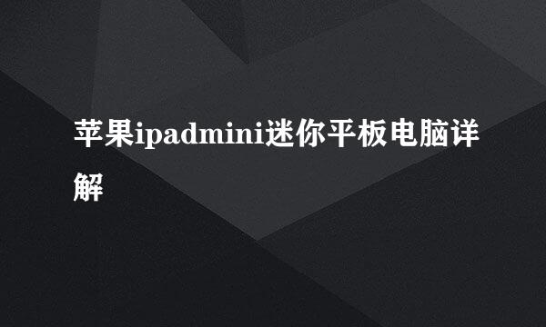 苹果ipadmini迷你平板电脑详解