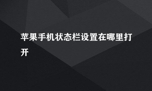 苹果手机状态栏设置在哪里打开