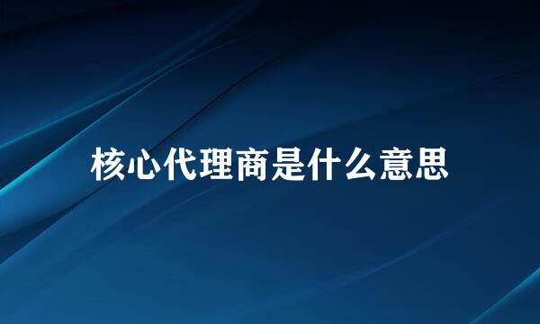 核心代理商是什么意思
