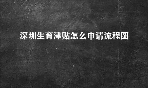 深圳生育津贴怎么申请流程图