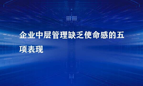 企业中层管理缺乏使命感的五项表现