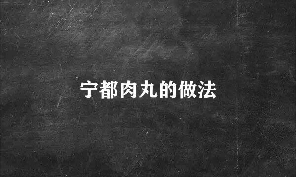 宁都肉丸的做法