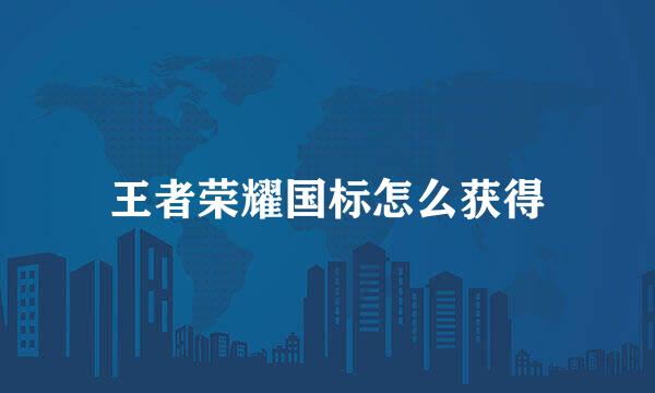 王者荣耀国标怎么获得