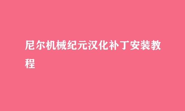 尼尔机械纪元汉化补丁安装教程